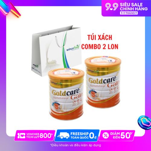 (TÚI 2 LON) Sữa bột Wincofood Goldcare Gain (850g/lon)