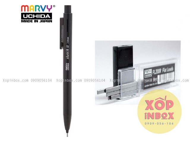 Combo Bút chì kim kèm hộp ngòi Marvy Sketch it 2.0 mm