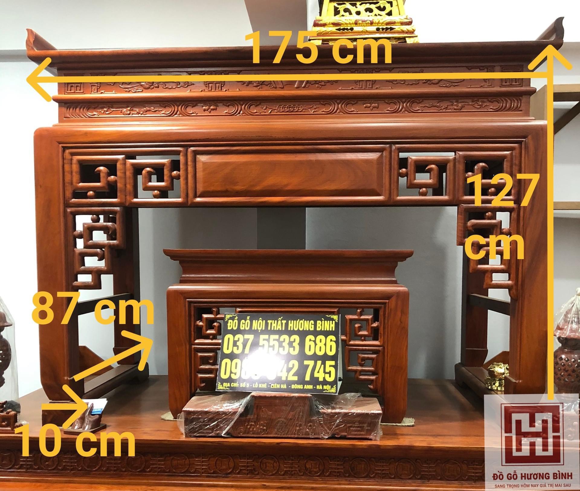 ÁN GIAN THỜ GỖ GÕ ĐỎ MẪU TRIỆN chân 10