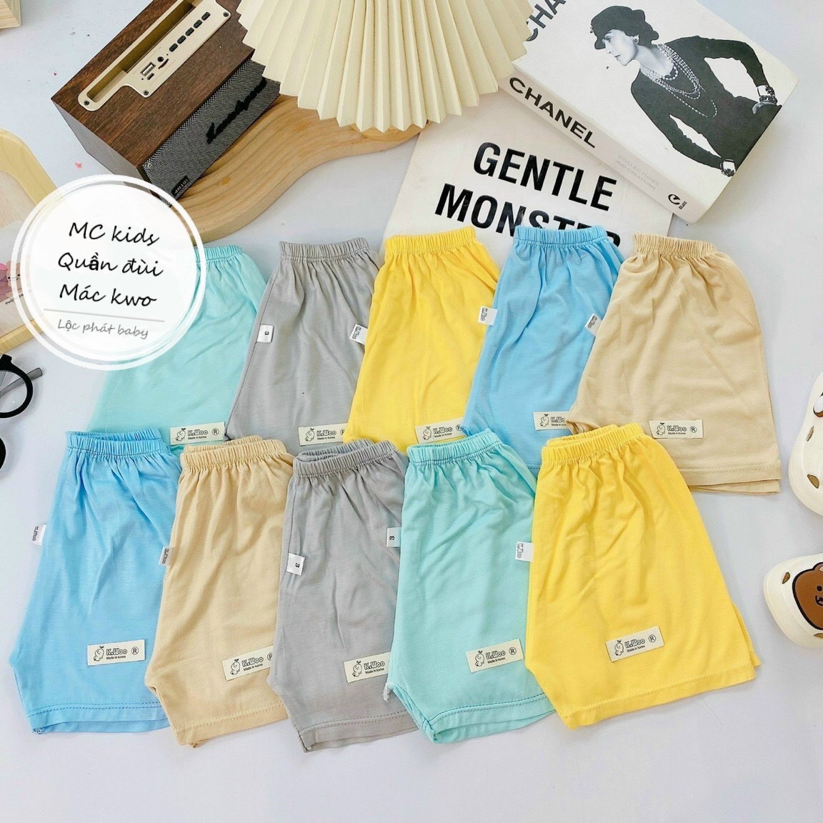 Set 5 Quần đùi cho bé trai, bé gái KWOO chất thun lạnh thông hơi thoáng mát size 6-17kg