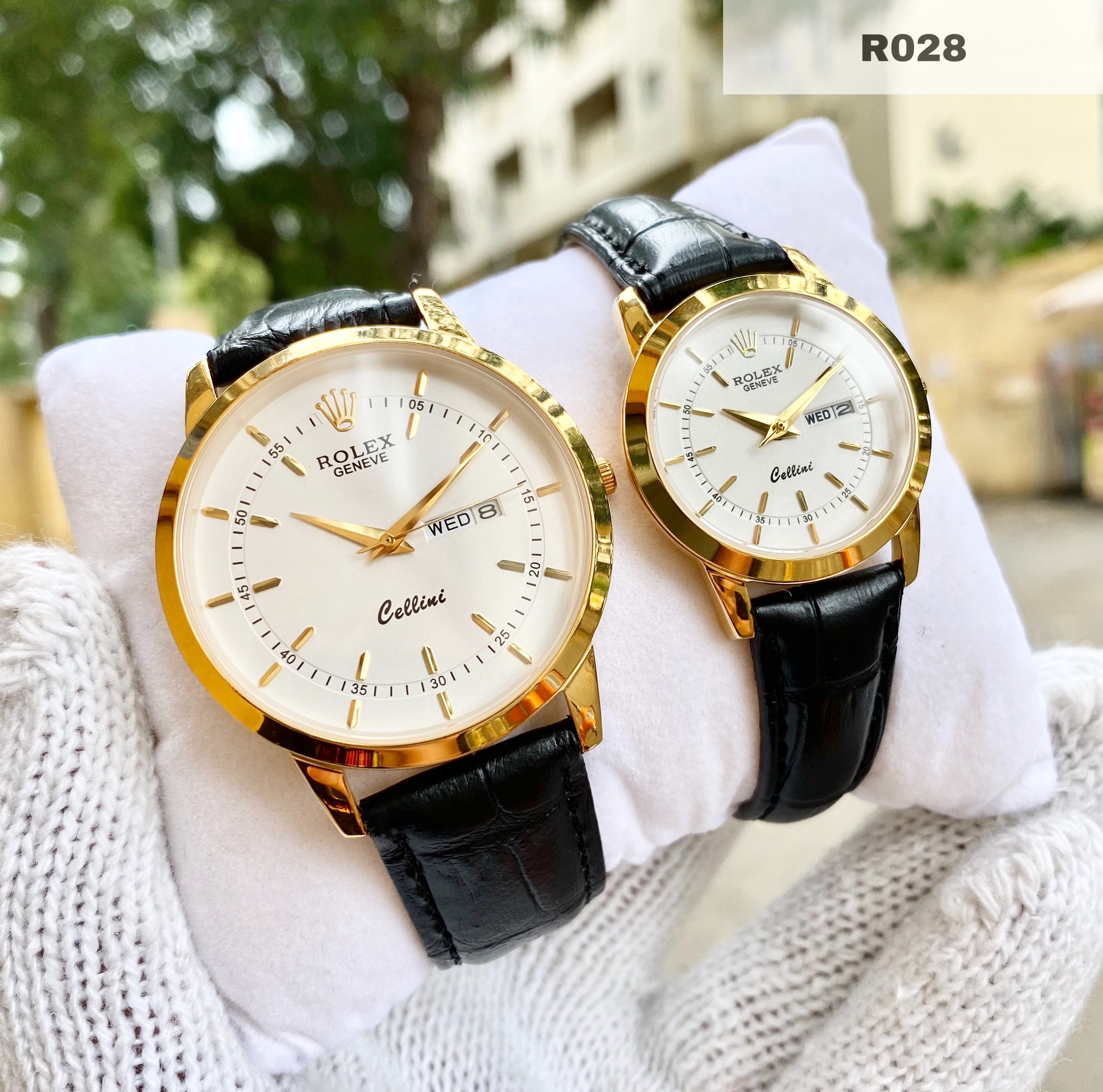 [KHUYẾN MẠI KHỦNG] TẶNG 2 Vòng Đá + 4 pin AG4 trị giá 200.000đ Khi Mua Đồng Hồ Đôi R028 Dây Da Chống Xước, Chống Nước