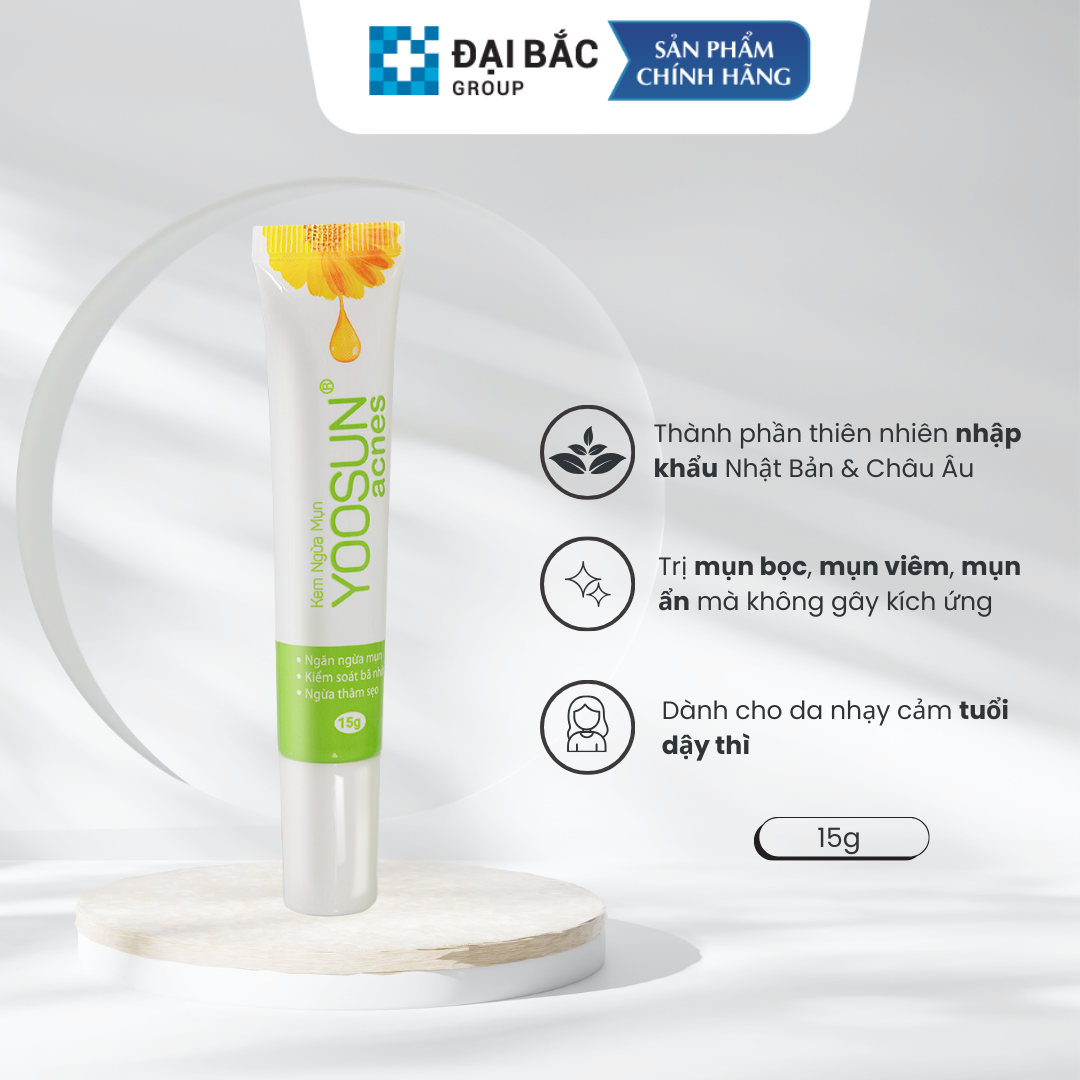 Kem ngừa Mụn, kiểm soát bã nhờn, ngừa thâm sẹo YOOSUN Acnes 15g - Chính hãng từ Nhà sản xuất