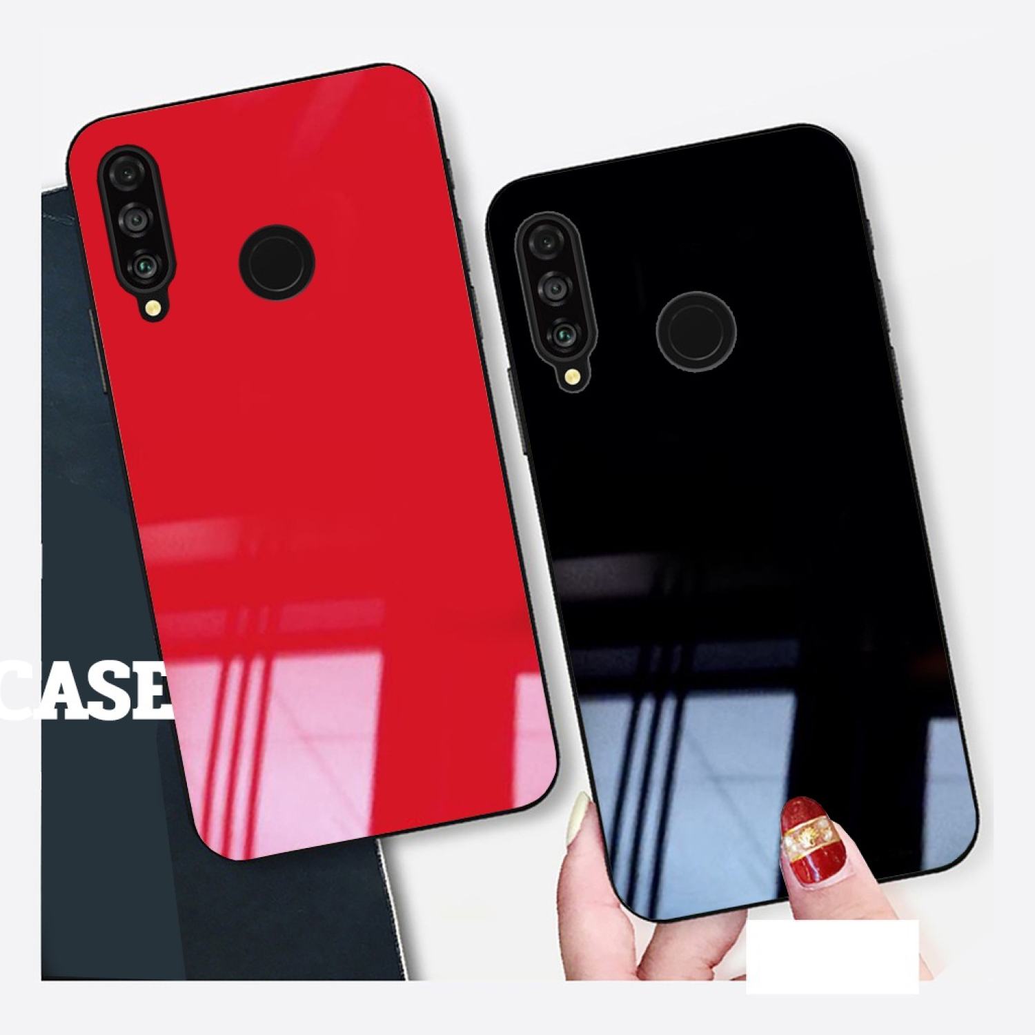 Ốp lưng huawei p30 lite, nova 4e mặt kính gương sáng bóng cao cấp