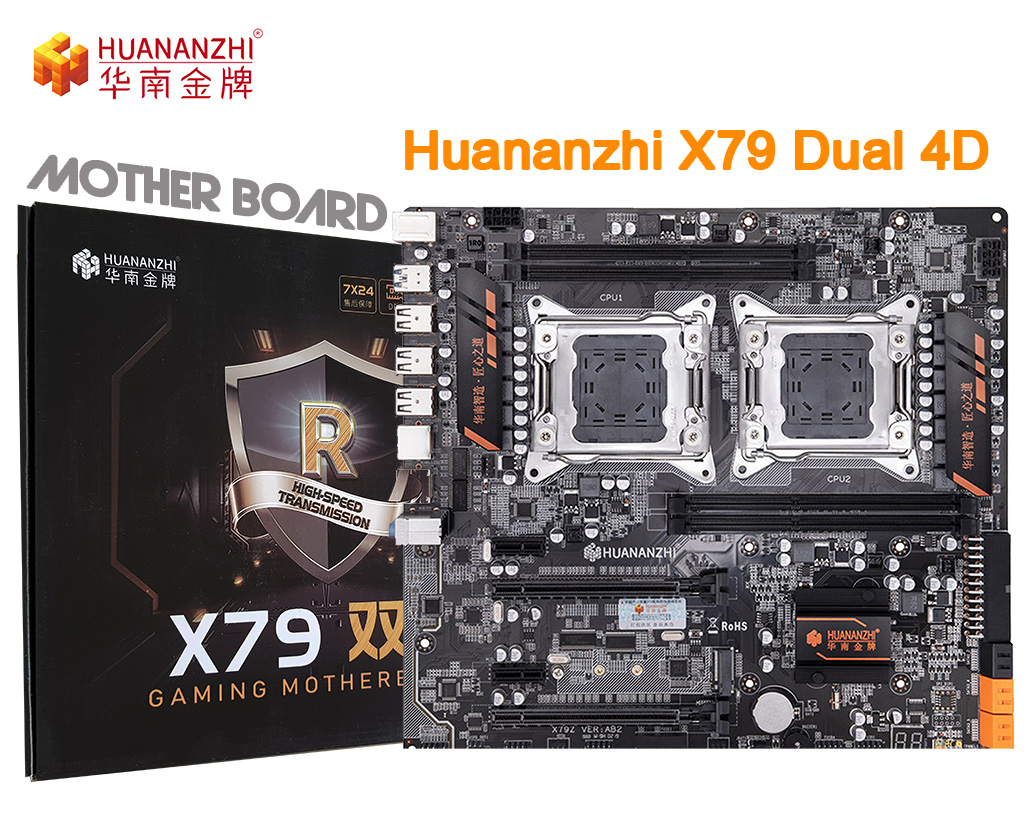 Mainboard HUANANZHI X79 Dual-4D. Bo Mạch Chủ X79 dual-4D, LGA 2011. Hàng mới 100% full box. Đầyđủ phụ kiện. BH 12T