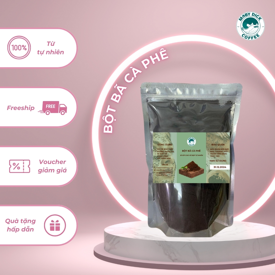 100g BỘT BÃ CÀ PHÊ đắp mặt, tắm trắng, tẩy da chết nguyên chất, cà phê mộc rang xay, chất lượng cao