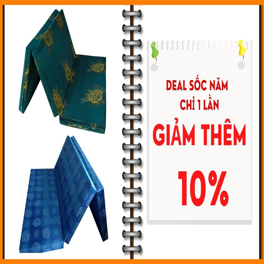 [HCM]Nệm bông ép korea 1m x 2m x 5cm Gấp 3@ Cao Cấp (giao màu ngãu nhiên)
