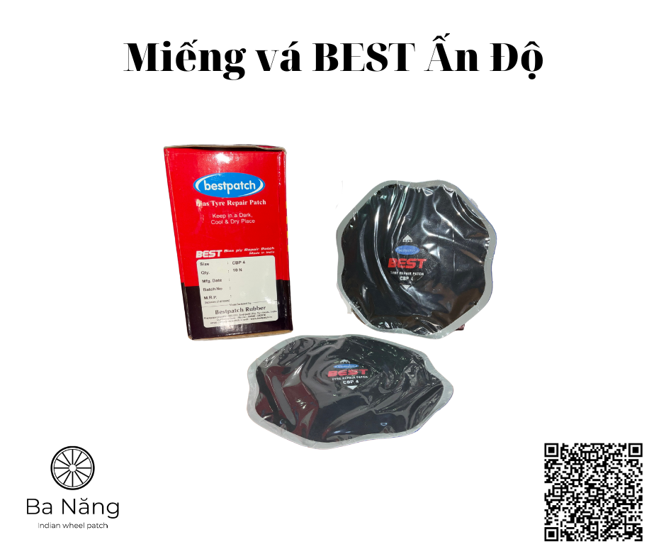 Miếng vá vỏ, vá lốp xe tải, máy cày, ôtô BEST CBP4 (140 x 140mm) bố chéo