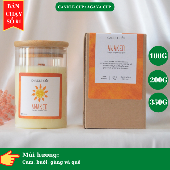 Nến Thơm mùi cam quế AGAYA Candle Cup - Mùi AWAKEN