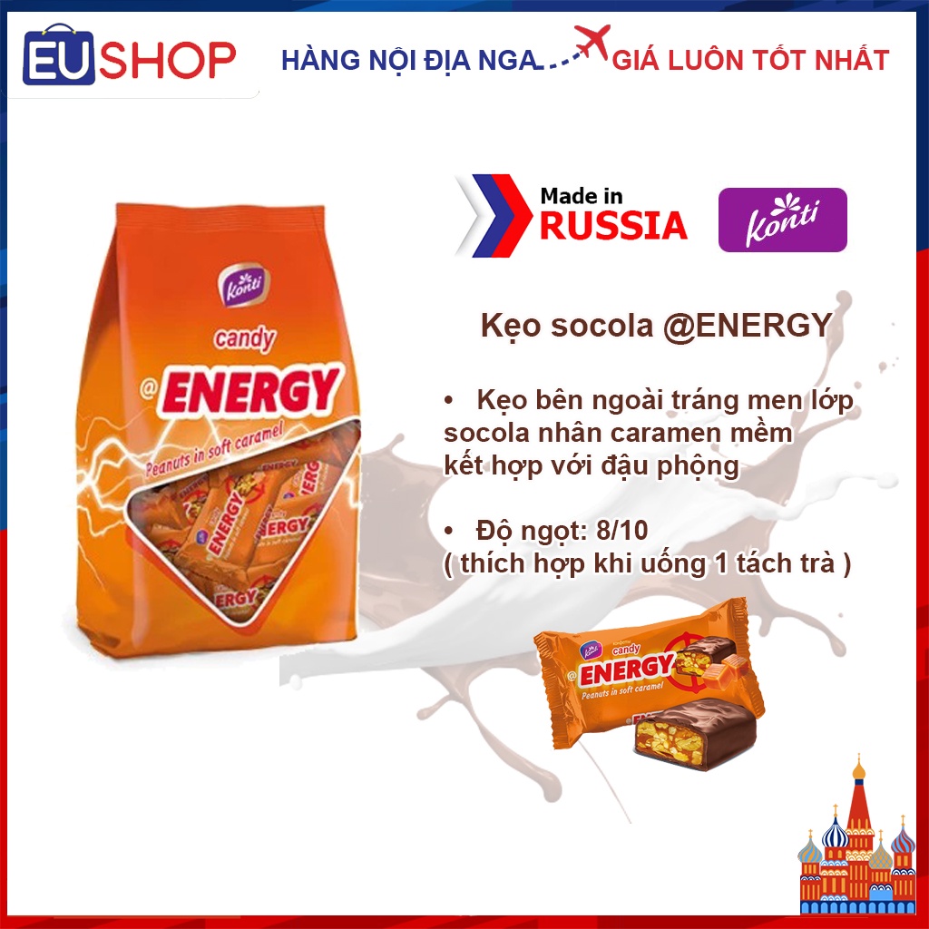 Kẹo socola caramen đậu phộng Konti @Energy