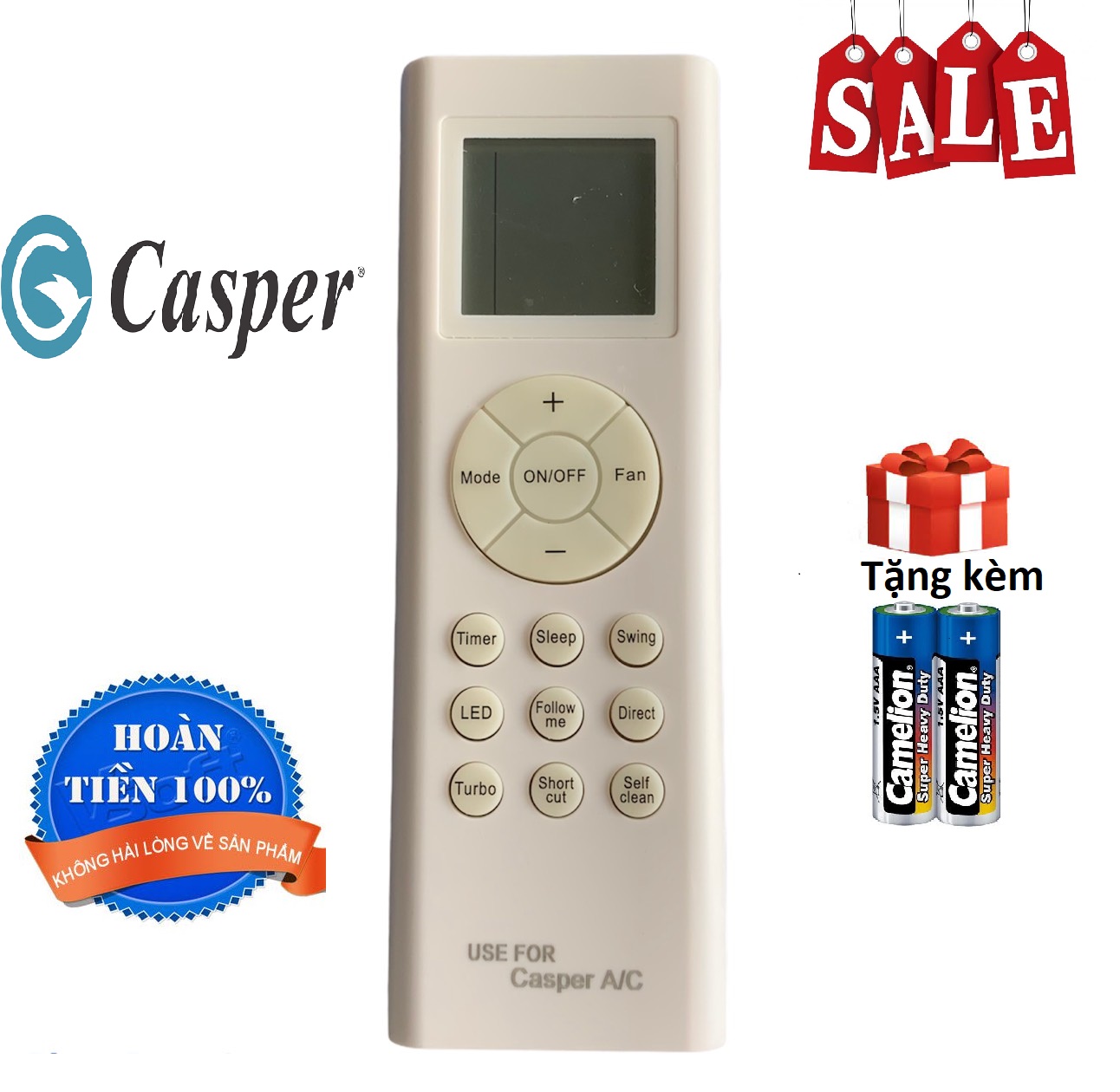 Điều khiển điều hoà Casper, remote máy lạnh casper - Hàng tốt