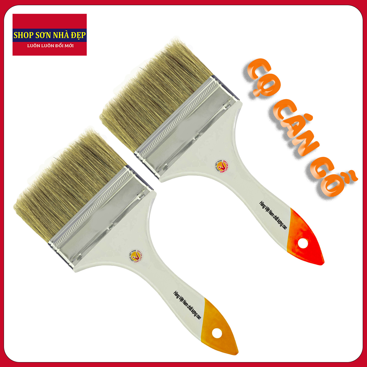 Cọ quét sơn chổi sơn cán gỗ cao cấp bản 10cm