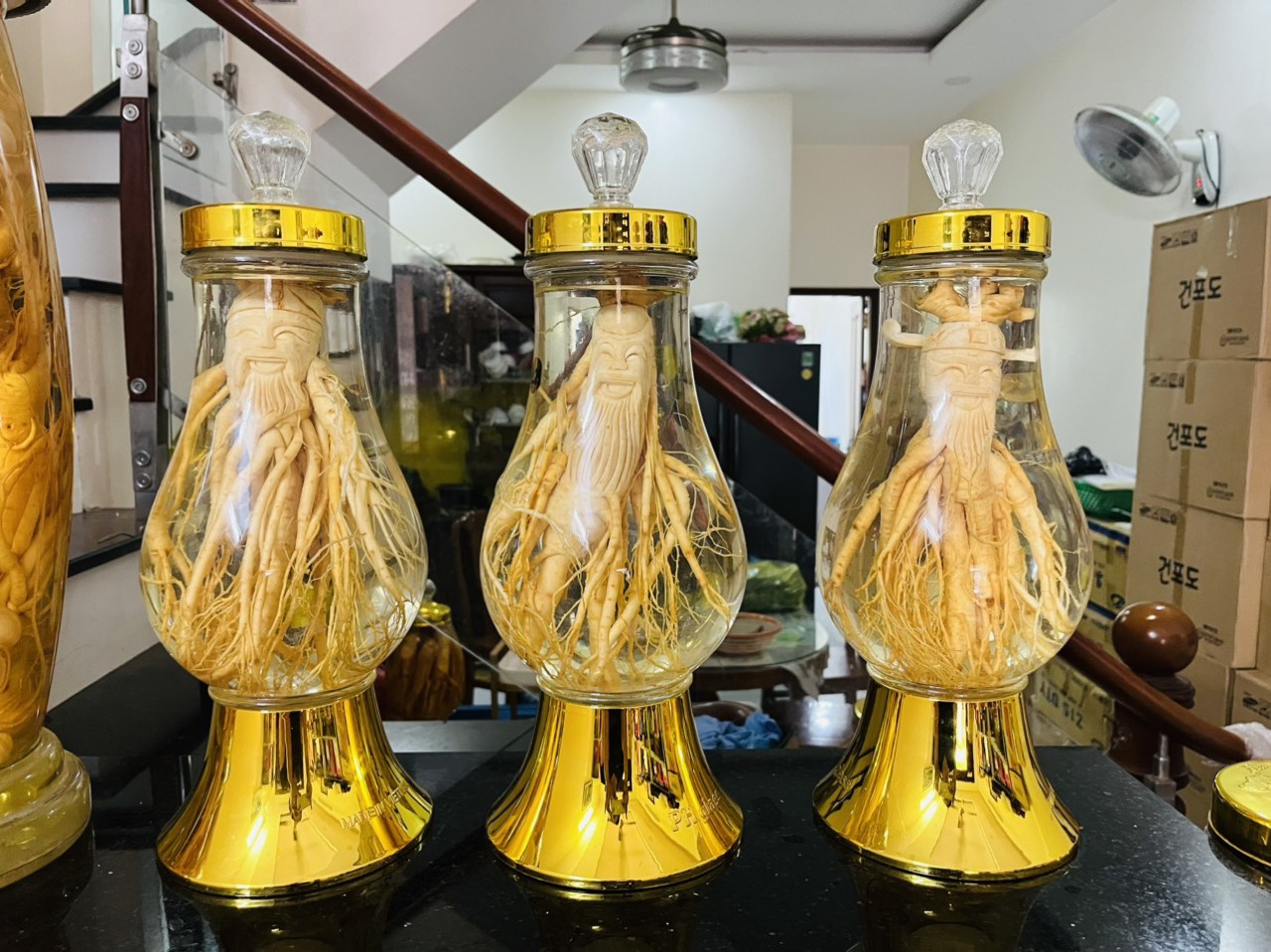Bình rượu Sâm Hàn Quốc bộ 3 Tam Đa 2.2500ml*3