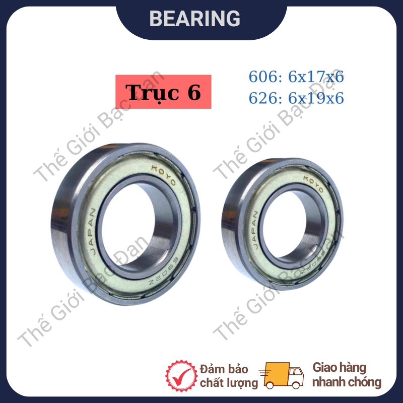 Vòng bi bạc đạn trục 6mm 606, 626. 686, 696 -hàng đẹp - chất lượng cao -thế giới bạc đạn