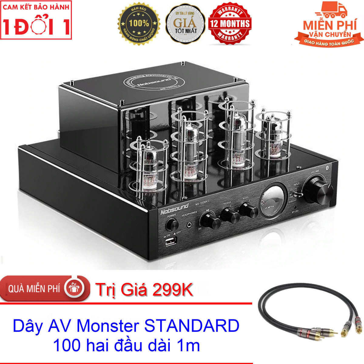 QUÀ TẶNG TRỊ GIÁ 299K-AMPLY TÍCH HỢP DAC MS-10DMKIII THẾ HỆ MỚI MODEL 2018 - Amply đèn Nobsound MS10