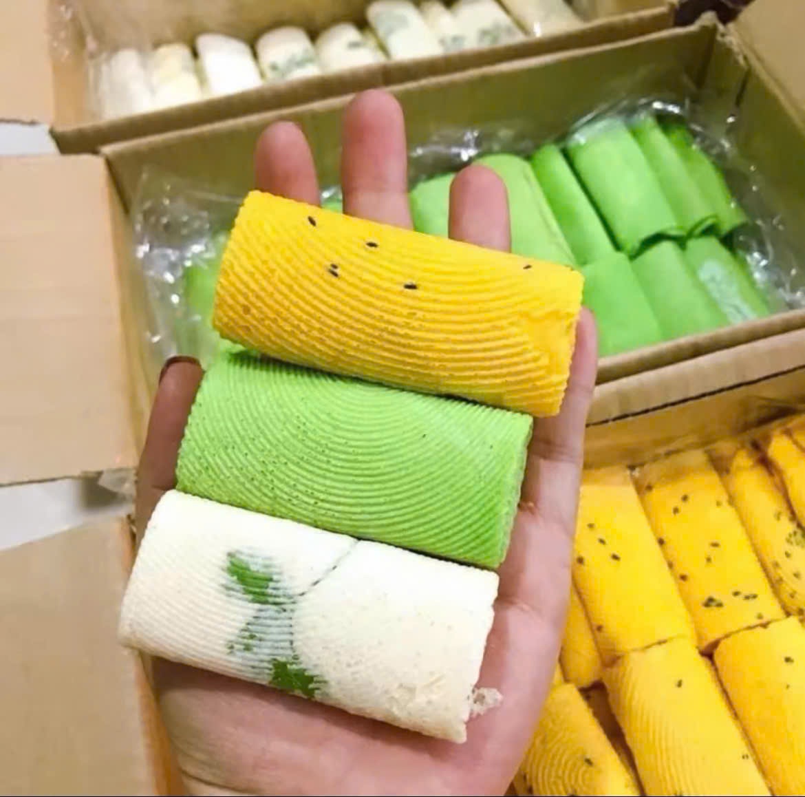 1kG - Bánh Xếp Kem mix vị thơm ngon - Snack food thức ăn vặt ngon