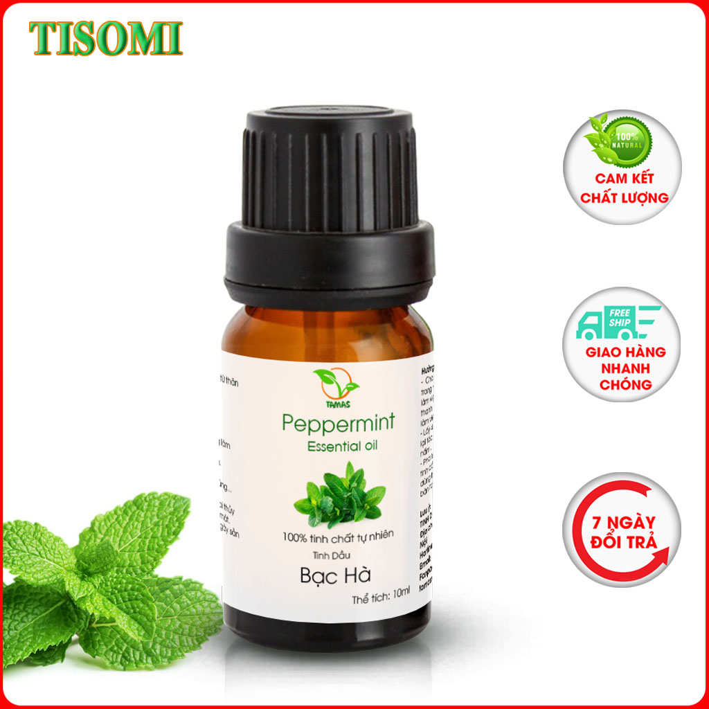 Tinh dầu Bạc Hà nguyên chất thương hiệu TAMAS chai 10ml, 30ml, tinh dầu thơm phòng, xông phòng, khử mùi, thoáng khí, thanh lọc không khi, thích hợp dùng treo xe ô tô, treo tủ quần áo, dùng trong máy khuếch tán tinh dầu, đèn xông tinh dầu