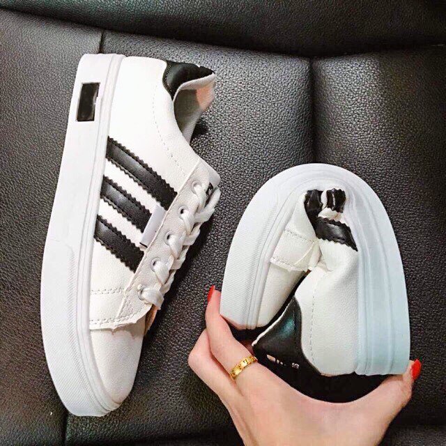 Giày thể thao nam nữ 3 sọc đen trắng