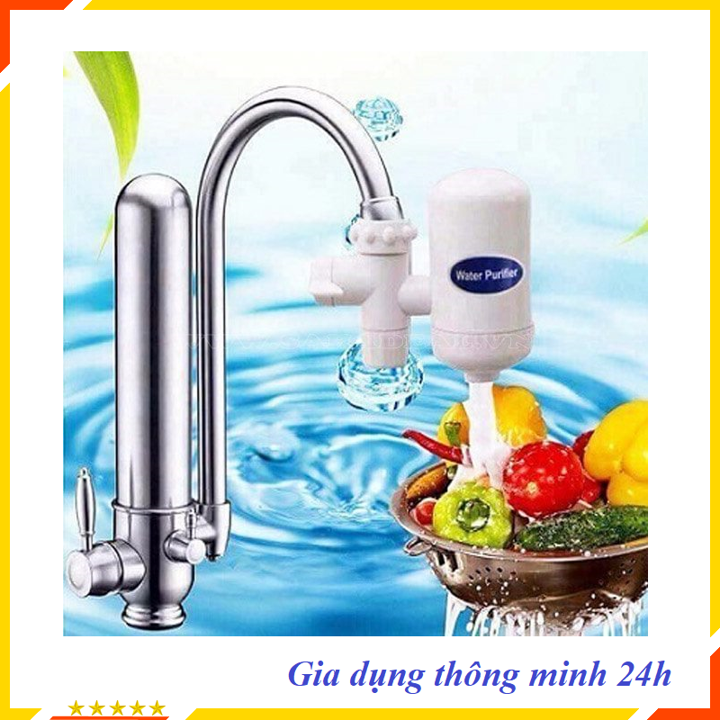 Đầu lọc nước tại vòi water filter , lọc nước tại vòi sw với lõi lọc 4 tầng xử lý nước ngay tại vòi nước