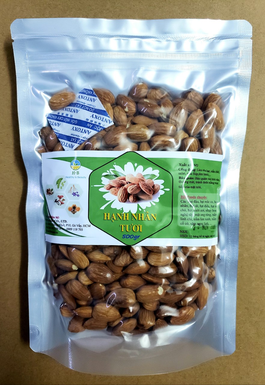 [HCM]Nhân Hạnh Nhân Tươi - Nhập khẩu Mỹ 500g