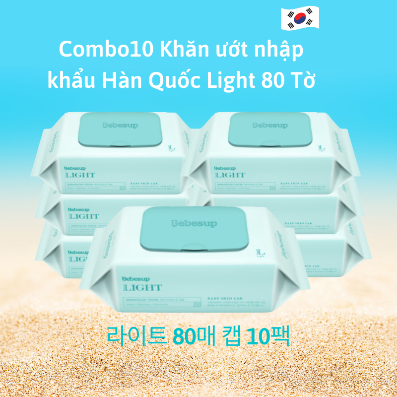 Bebesup light Korean imported 10 pack wet wipes combo 80 sheets