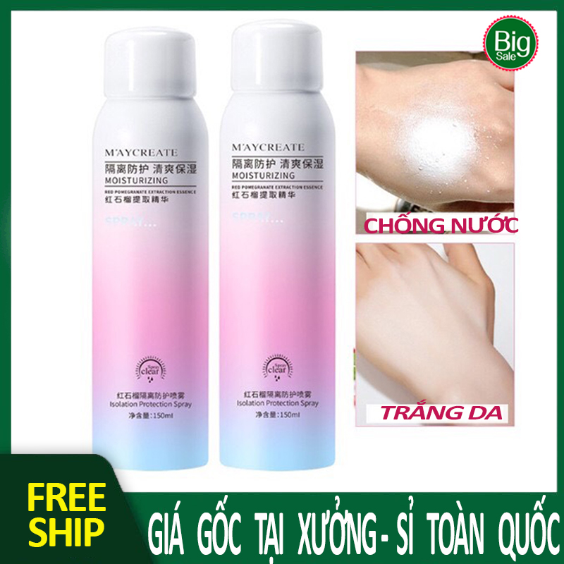 Xịt Chống Nắng Trắng Da bật tông 💖FREESHIP💖 kem chống nắng ,Chính Hãng Maycreate BIG SALE MART A24