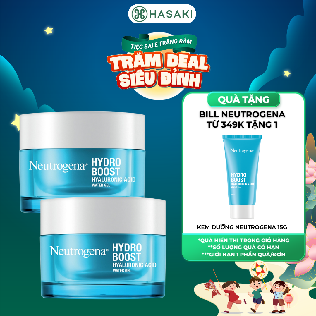 [MUA LÀ CÓ QUÀ] Combo 2 Kem Dưỡng Ẩm Neutrogena Cấp Nước Cho Da Dầu 50g Hydro Boost Hyaluronic Acid Water Gel Hasaki Sản Phẩm Chính Hãng
