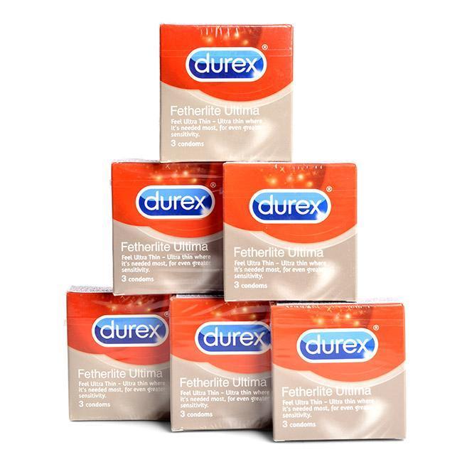 Bộ 6 hộp bao cao su siêu mỏng durex fetherlite ultima nhỏ 3c