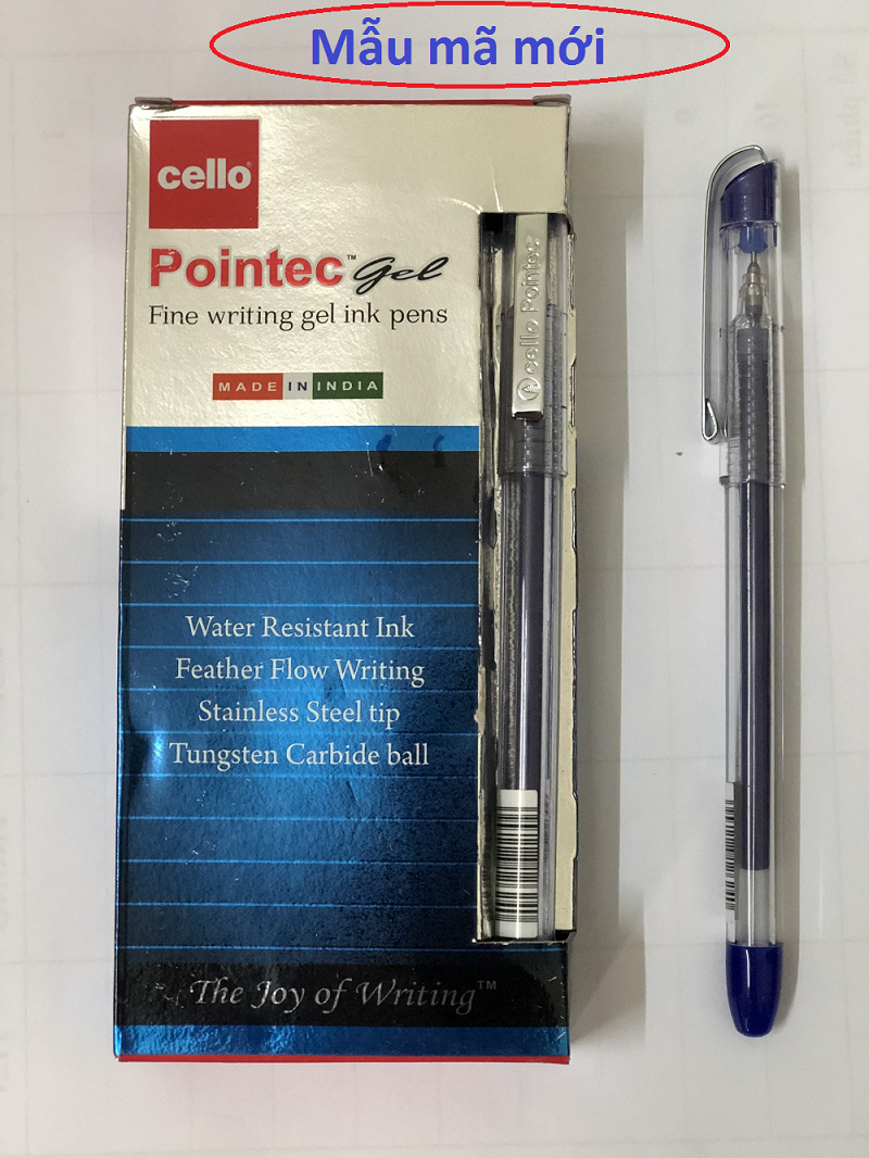 Hộp 12 chiếc bút bi nước Cello Pointec gell 0.5mm ( Xanh, đen, đỏ)