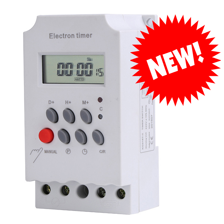 Bộ công tắc hẹn giờ bật tắt điện tự động chuẩn công nghiệp KG316T-II có khóa phím, công tắc hẹn giờ thông mịnh, bộ hẹn giờ tự động