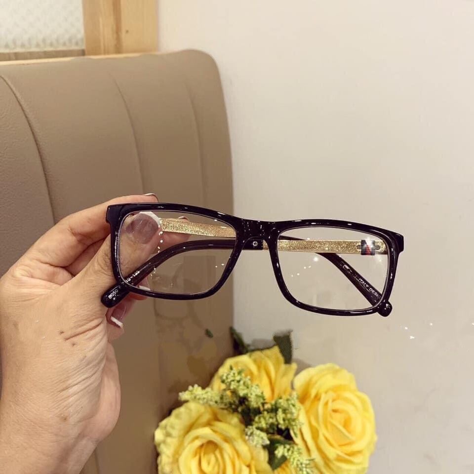 Mắt Kính Mát Nam Nữ Đi Đường Chống Ánh Sáng Xanh Gọng Kính Mắt Thời Trang Form Vuông Thanh Lịch