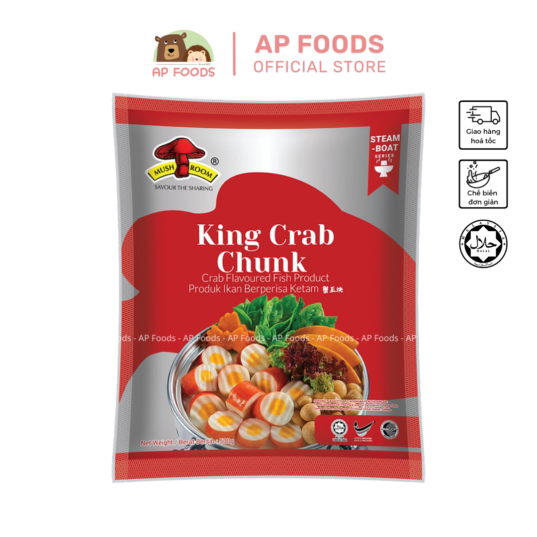 Cua huỳnh đế mushroom malaysia 500g - king crab chunk - viên thả lẩu malaysia