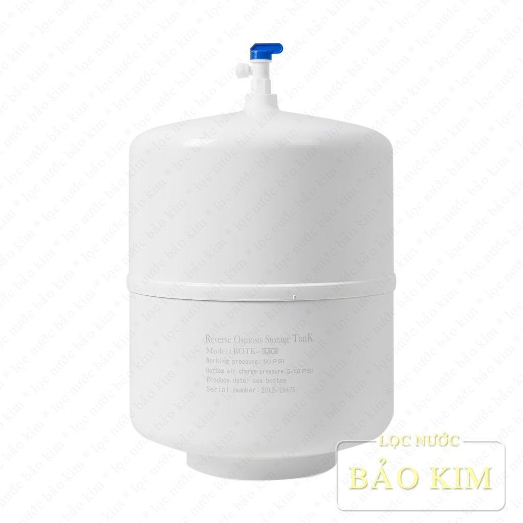 Bình áp nhựa bọc thép 4.0G dùng trong máy lọc nước R.O gia đình