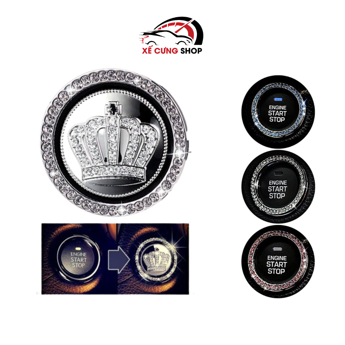 Vòng Đính Đá Trang Trí Nút Khởi Động Start/Stop