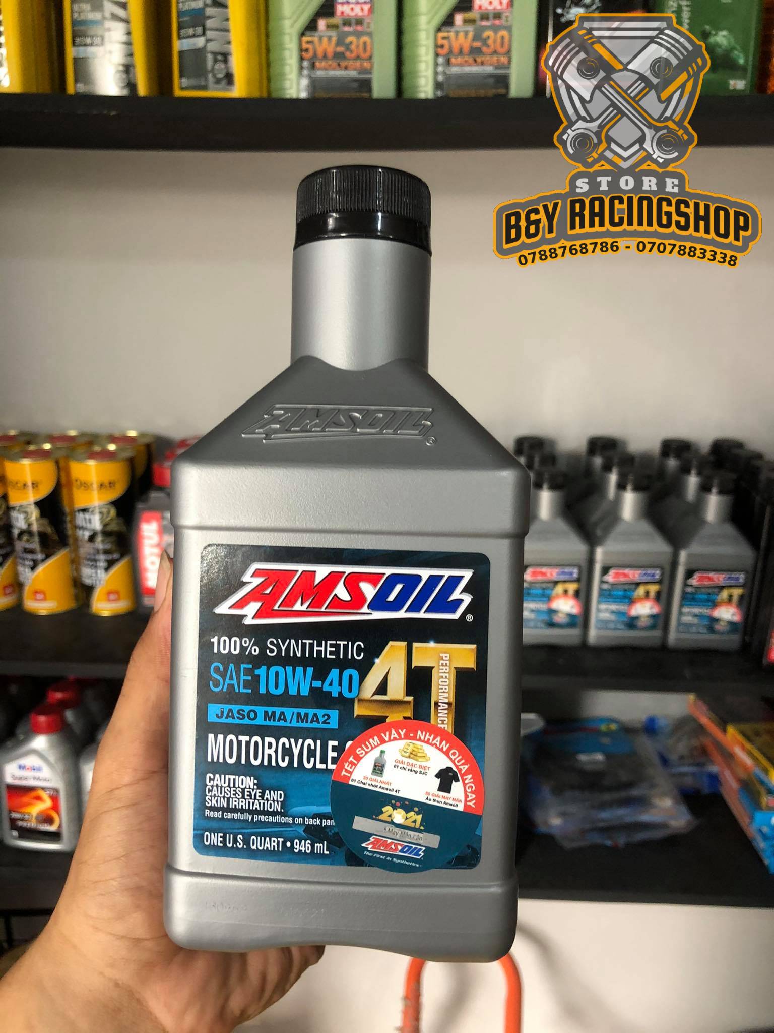 [HCM]DẦU NHỚT AMSOIL 4T 10w-40 100% SYNTHETIC