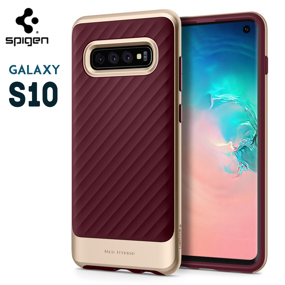 Ốp cho samsung galaxy s10 neo hybrid burgandy - chính hãng spigen