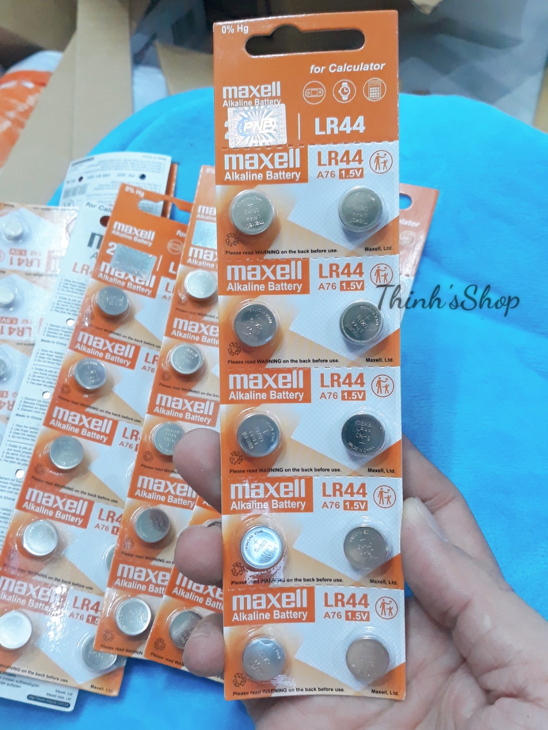 Vỉ 10 viên pin nút áo nhỏ lr44 / ag13 / a76 maxell alkaline 1.5v - chính hãng