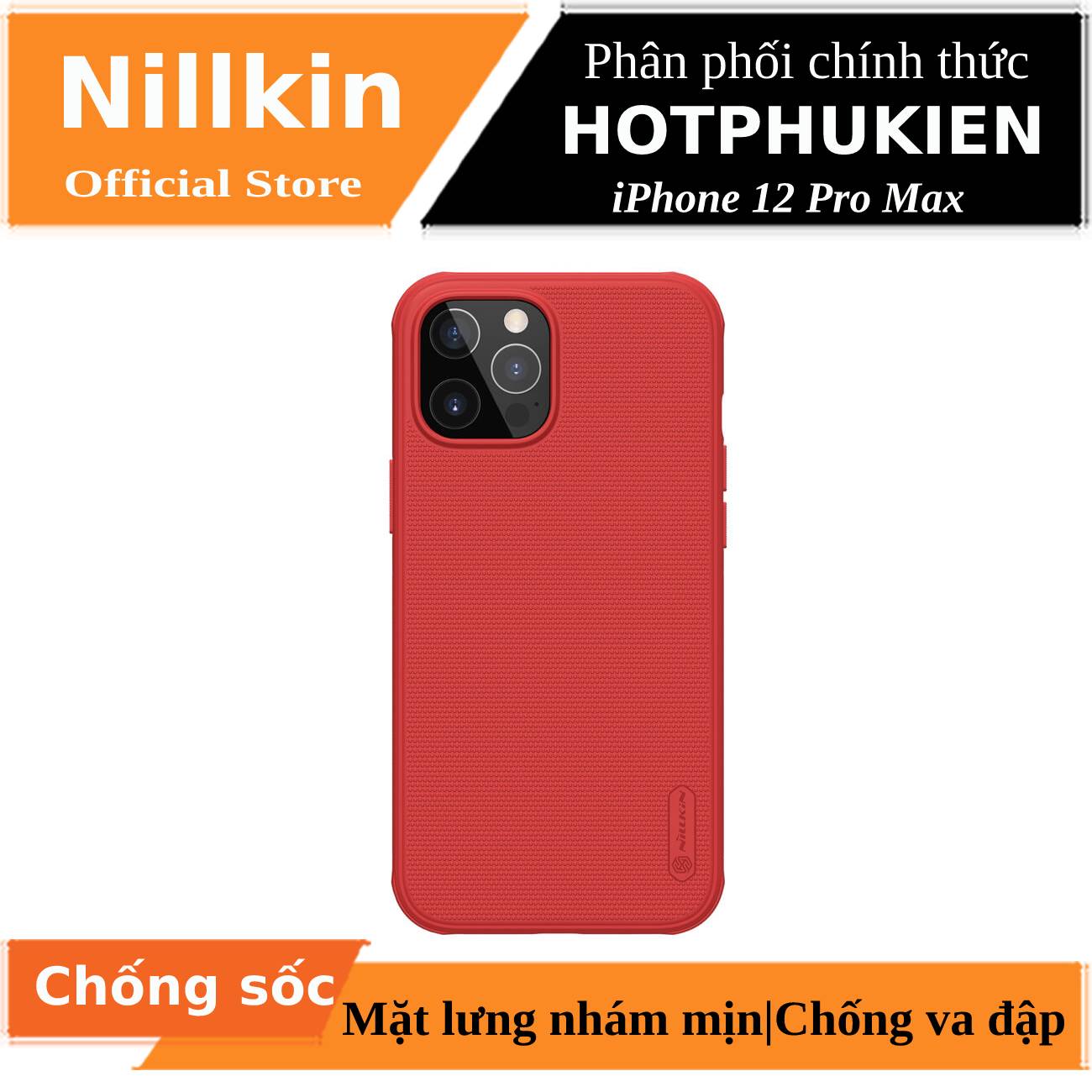 [HCM]Ốp lưng iPhone 12 Pro Max 6.7 inch chống sốc mặt lưng nhám hiệu Nillkin Super Frosted Shield Pro cho khả năng chống sốc cực tốt chất liệu cao cấp mặt lưng nhám sang trọng  - Phân phối bởi Hotphukien