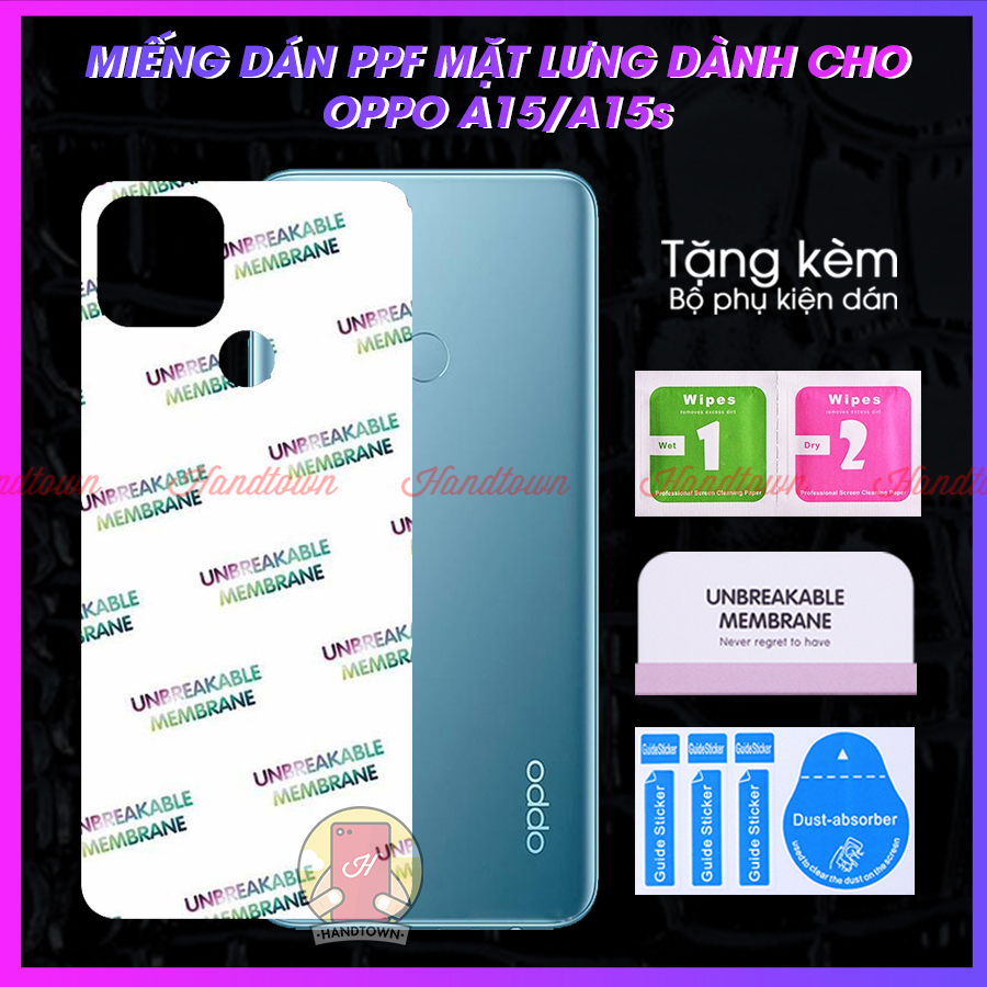 Miếng Dán Mặt Lưng PPF Dành Cho Oppo A15s A15 Cầu Vồng Trong Suốt Vân cá sấu