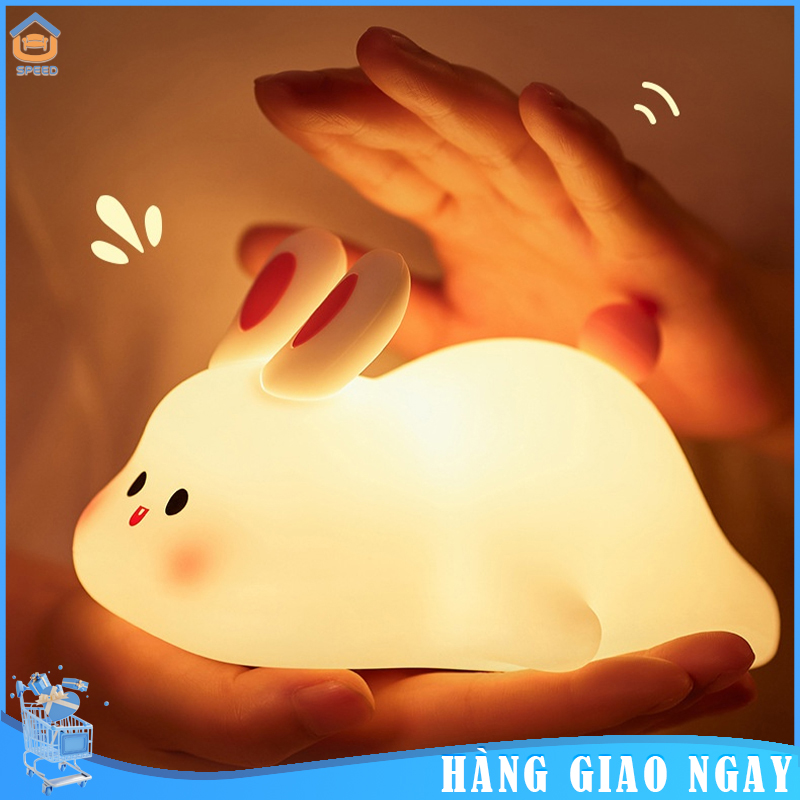 Đèn ngủ không chứa silicone mặt lớn - đèn ngủ không cần sạc USB đầu giường nằm và không cần vỗ nhẹ