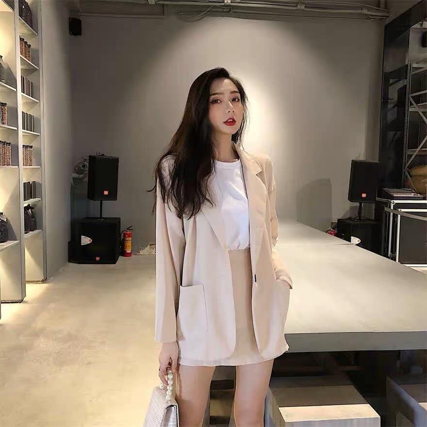 Mua Set nguyên bộ áo Vest công sở chân váy kèm áo trong  Xám  Size XL tại  Thời trang Kim Vinh