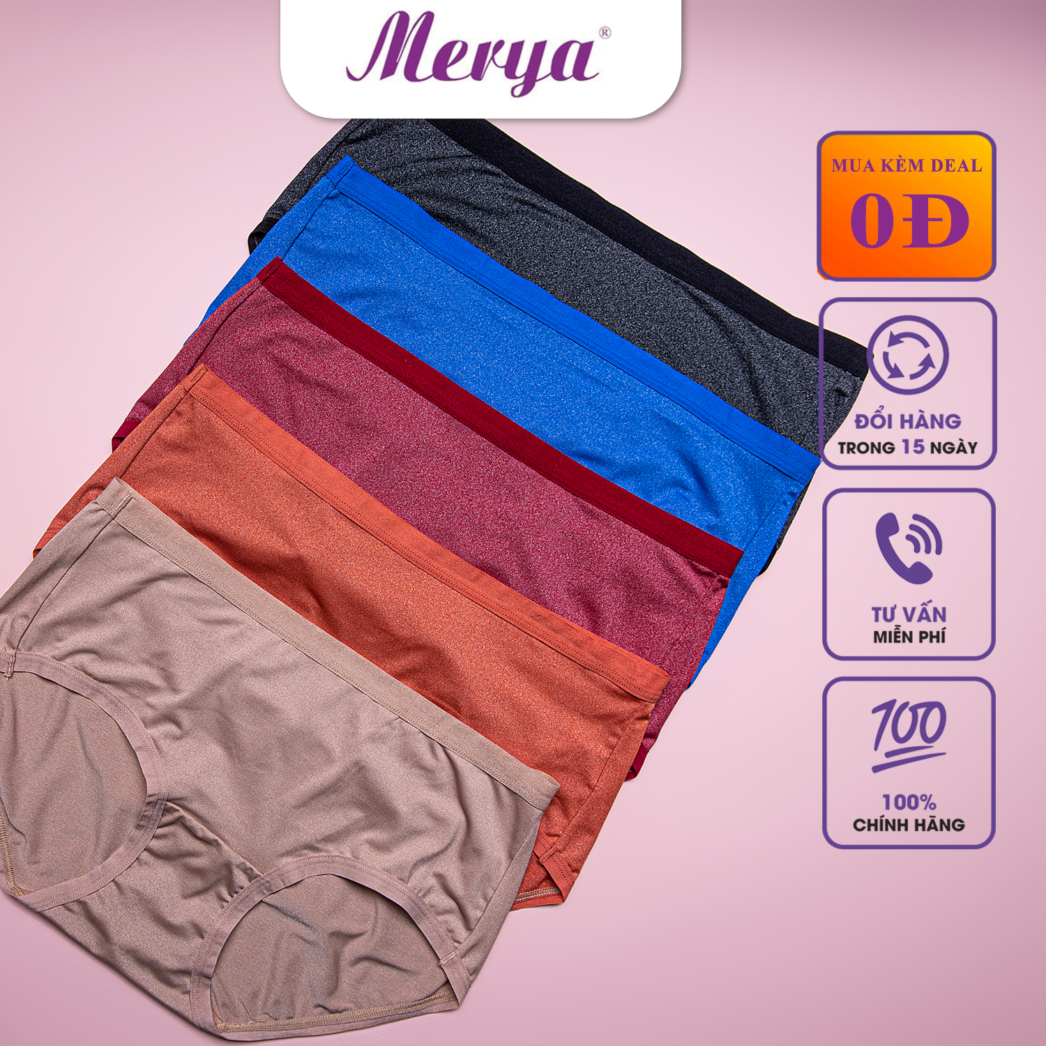 Merya quần lót cotton nữ trơn B019