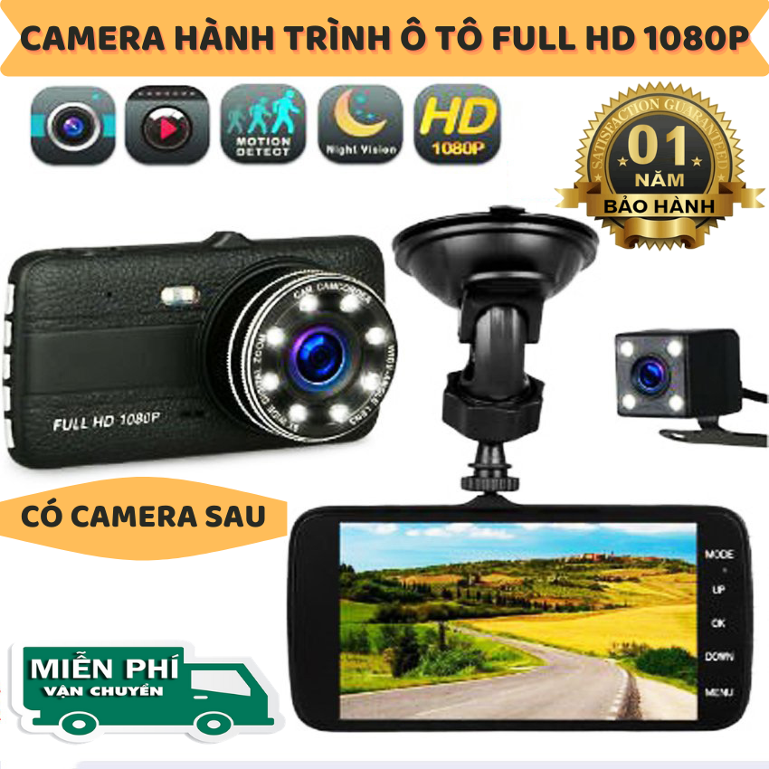 Camera Hành Trình Vm X004 - Camera Trước Và Lùi - Full Hd 1080P - Tích Hợp Cảm Biến Va Chạm G-Sensor - Xem Lại Trên Điện Thoại - Đạt Chuẩn Quốc Tế.