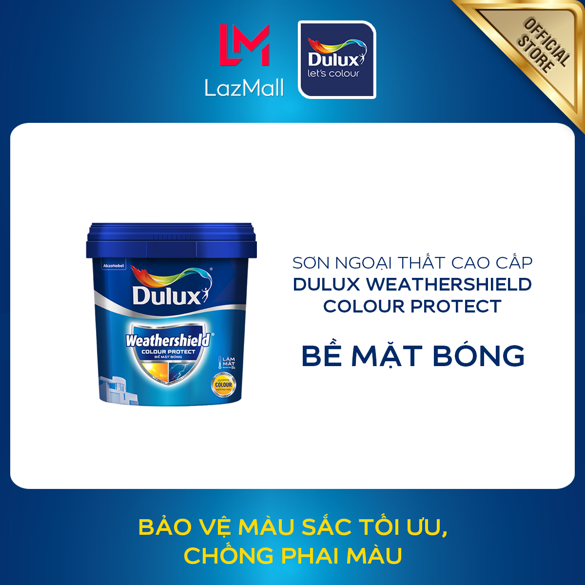 Sơn ngoại thất - Cao cấp - Dulux Weathershield Colour Protect - Bề mặt bóng - 1L