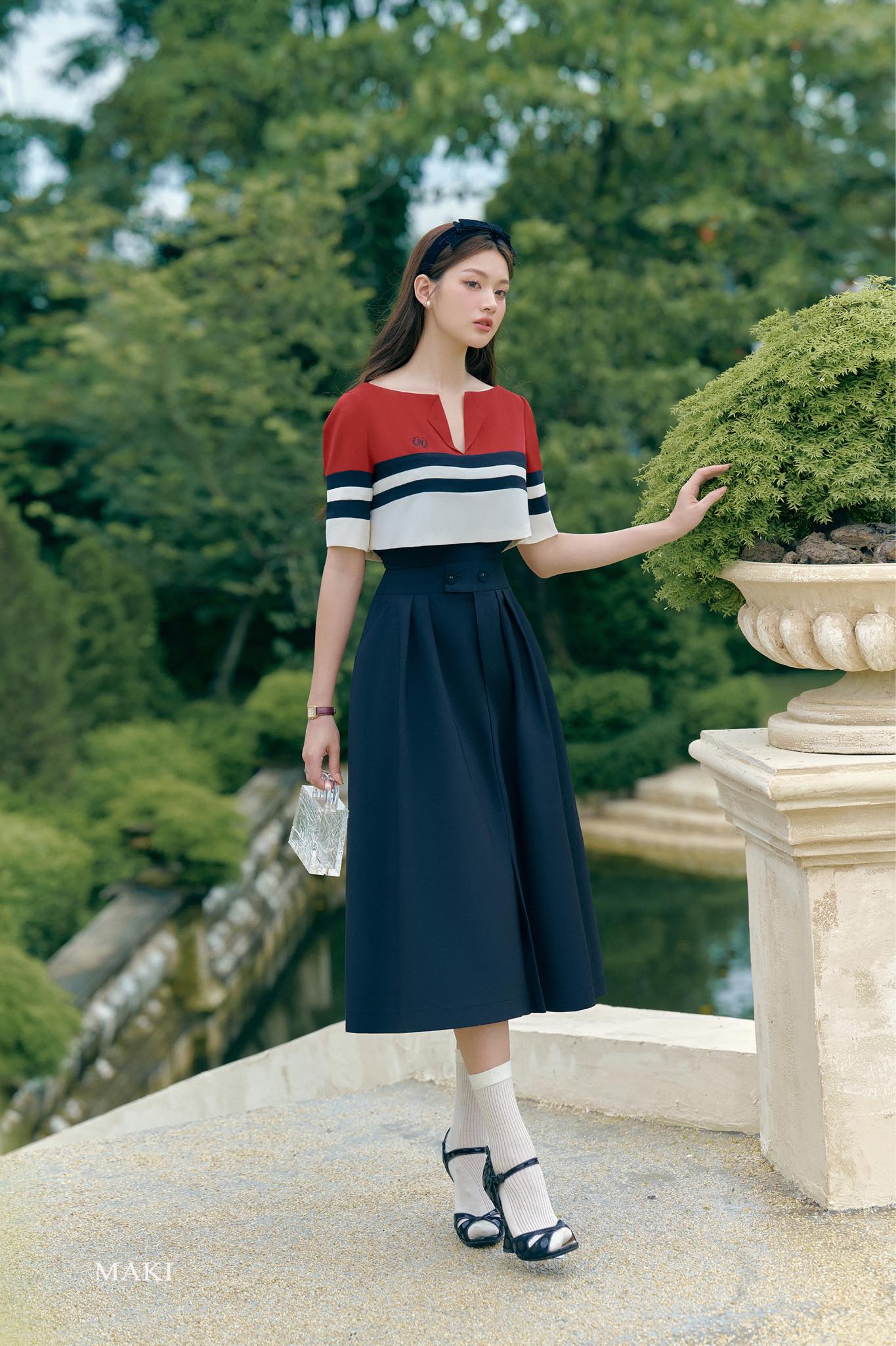 Maki - micah top - áo kẻ