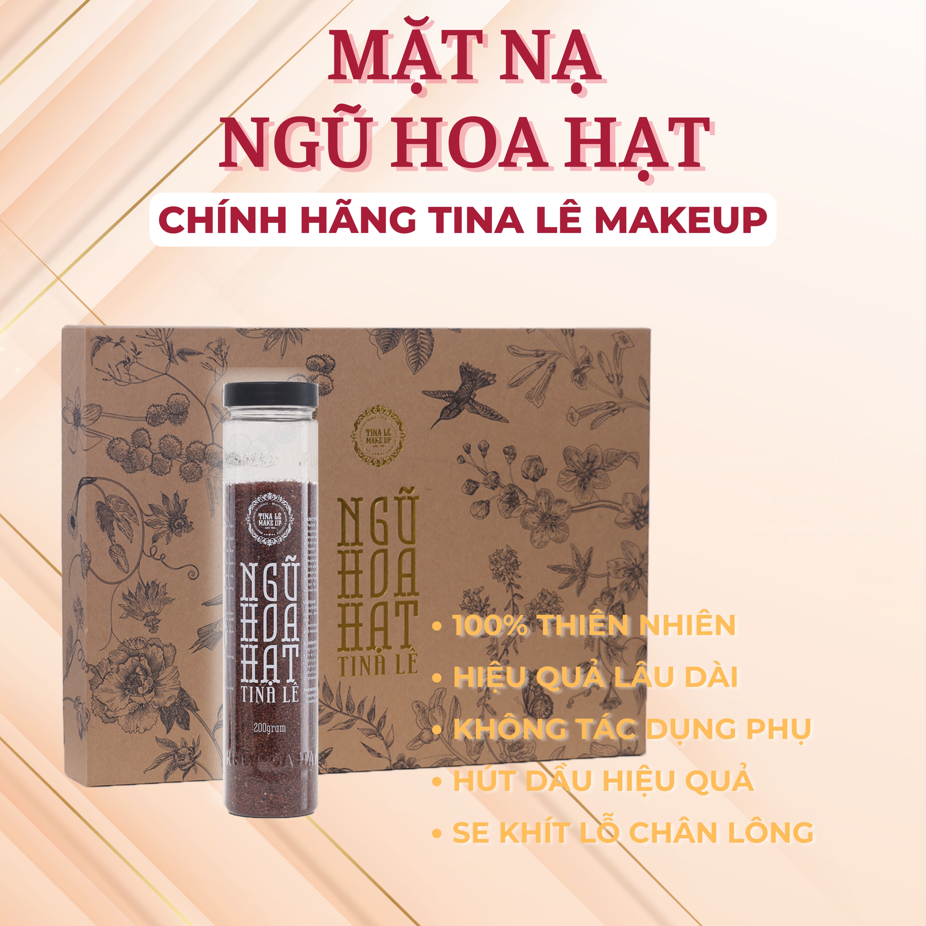 Mặt nạ ngũ hoa tina lê - tiệm mỹ phẩm nhà min / dành cho da dầu, da mụn bao bì mới độc quyền