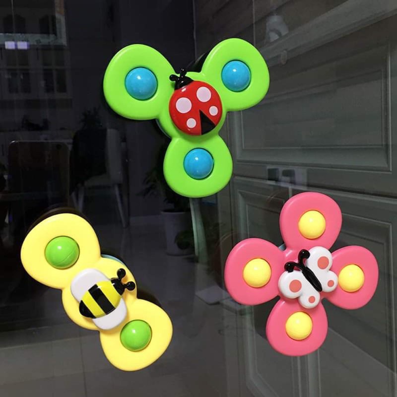 [HCM]Set 3 Con Quay Đồ Chơi Fidget Spinner Hình Bông Hoa Lớn Có Giác Hút