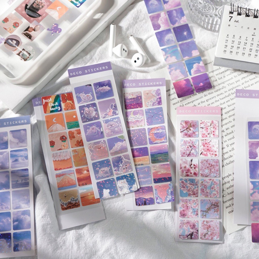 Sticker dán, miếng dán pvc sáng bóng dễ thương chống nước độc đáo tin tin văn phòng phẩm kutin