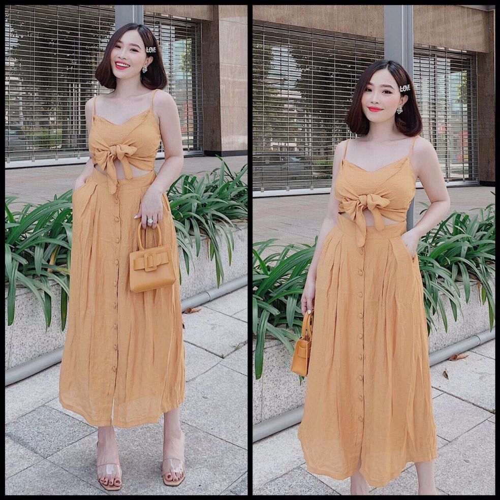 Set váy maxi đi biển siêu xinh