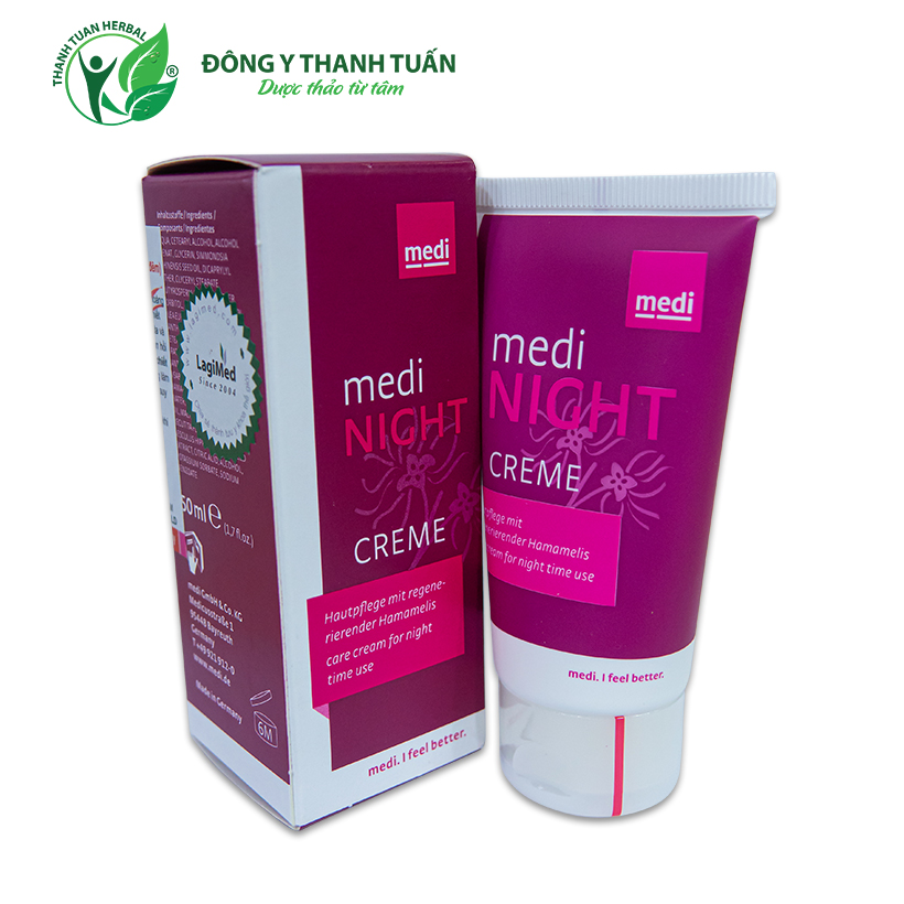 Kem hỗ trợ điều trị suy giãn tĩnh mạch Medi Night Creme 50g - Tuýp dùng vào ban đêm
