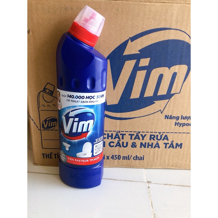 Nước tẩy bồn cầu vim diệt khuẩn 450ml, nước tẩy rửa bồn cầu đa năng siêu sạch vim